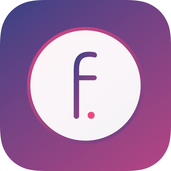 Purple F icon use for Flowbird parking app branding.
